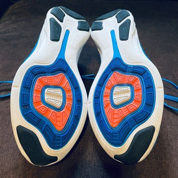 NIKE Air Zoom FLYKNIT Lunar 2 Blue Orange White Womens 8 US 39 EUR Running Shoes - Picture 13 of 14